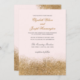 Convite Casamento Elegante de Brilhante Dourado Glitter Sp