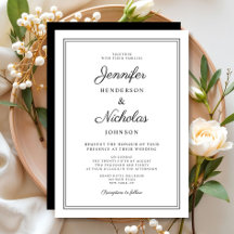 Casamento Elegante De Caligrafia Branca E Preta