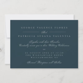 Convite Casamento Elegante de Caligrafia Formal Marinho Pa