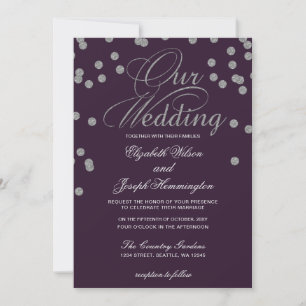 Convite Casamento Elegante de Confetti com Glitter de Prat