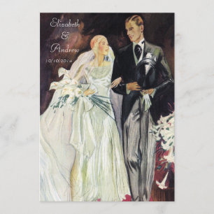 Convite Casamento elegante de Edwardian