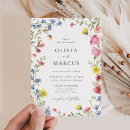 Convite Casamento Elegante de Fairytale Boho Wildflower