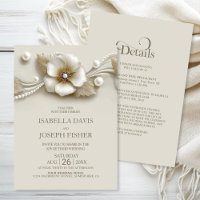 Casamento Elegante de Flor e Pérolas Tudo em Um