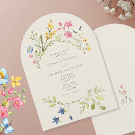 Convite Casamento Elegante de Flor Selvagem