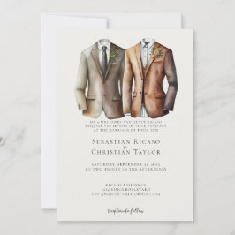 Convite Casamento Elegante de Gay Dois Nascentes em Traços