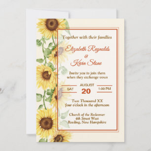 Convite Casamento Elegante De Girassol