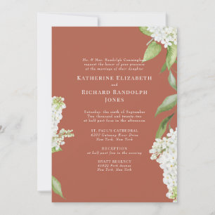 Convite Casamento Elegante de Hydrangea Cinnamon IV