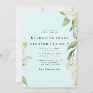 Convite Casamento Elegante de Hydrangea Seafoam III