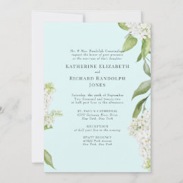 Convite Casamento Elegante de Hydrangea Seafoam IV