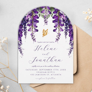 Convite Casamento Elegante de Jardim Floral de lavanda Wat