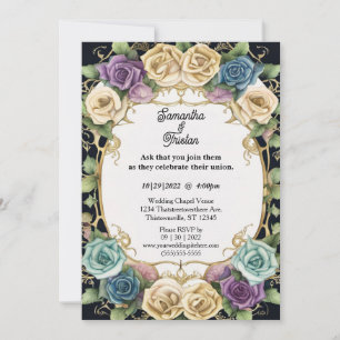 Convite Casamento Elegante De Jardim Floral Rosa