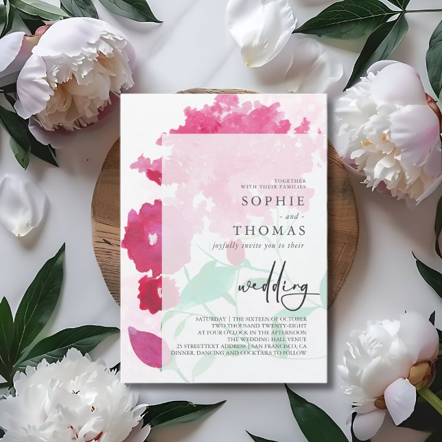 Convite Casamento elegante de lilases macios (Criador carregado)