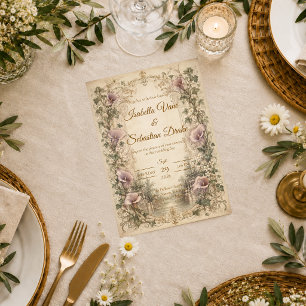 Convite Casamento Elegante de Lírio Calla Vintage