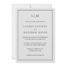 Casamento Elegante De Monograma De Cinzas Simples