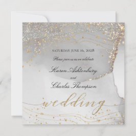 Convite Casamento Elegante de Odisseia Elegante Dourada de