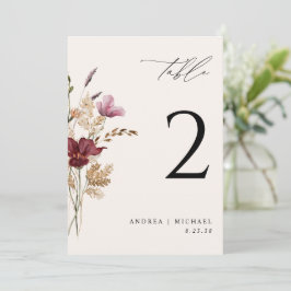 Convite Casamento Elegante de Outono com Flores Silvestres