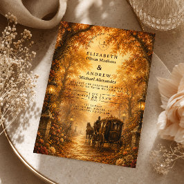 Convite Casamento Elegante de Outono Vintage