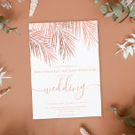 Convite Casamento elegante de palmeira rosa de ouro modern<br><div class="desc">Aquarela de palmeira de ouro simples e falso moderno,  com uma simples tipografia,  uma moda e tema de casamento tropical na folha de palmeiras.</div>