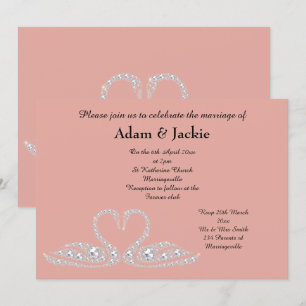 CONVITE CASAMENTO ELEGANTE DE PÊSSEGO DE PINCO DOCE