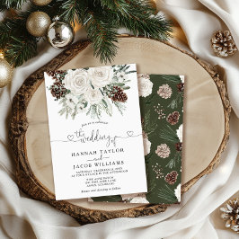 Convite Casamento Elegante de Pinheiro de Inverno
