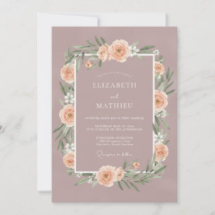 Convite Casamento Elegante de Primavera em Tons de Malva