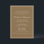 Convite Casamento Elegante de Script Brown Clássico Quente<br><div class="desc">Um convite de casamento refinado com um fundo castanho quente com serifa clássica e tipografia de script para um eterno e aparência sofisticada. Uma borda branca fina enquadra o design, adicionando um toque de elegância. Perfeito para casamentos modernos, rústicos ou de outono, este convite dá o tom para uma celebração...</div>