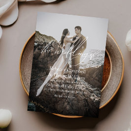 Convite Casamento Elegante de Script de Foto Moderno