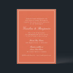 Convite Casamento Elegante de Script Laranja de Quente Clá<br><div class="desc">Um convite refinado de casamento com um fundo cor de laranja quente com serifa clássica e tipografia de script para um eterno e aparência sofisticada. Uma borda branca fina enquadra o design, adicionando um toque de elegância. Perfeito para casamentos modernos, rústicos ou de outono, este convite dá o tom para...</div>