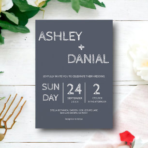 Convite Casamento Elegante de Script Moderno de Arroz Simp