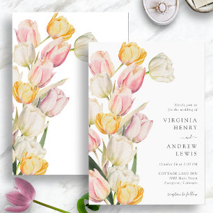 Convite Casamento Elegante de Tulipas