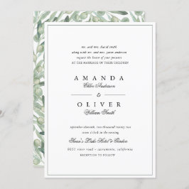 Convite Casamento Elegante De Verde Botânico Do Branch Ole