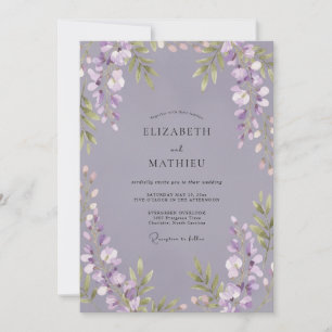 Convite Casamento Elegante de Wisteria de Ámora