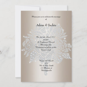 Convite CASAMENTO ELEGANTE DO Buquê Diamond Dourado