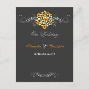 Convite Casamento elegante do buquê dos girassóis & das