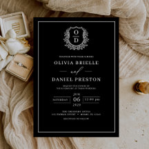 Casamento elegante do Monograma de Folha Branca Ne