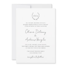 Casamento Elegante do Monograma Wreath Clássico