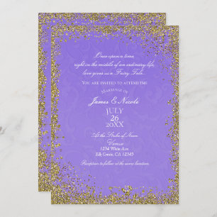 Convite Casamento elegante do Storybook da Princesa Roxo