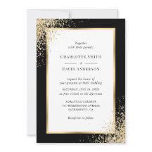 Casamento Elegante Dourado Frame Confetti
