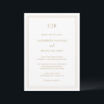 Convite Casamento Elegante Dourado Tradicional<br><div class="desc">Convite clássico de casamento com seu monograma e detalhes de casamento em ouro falso cercado por uma fronteira dupla. As cores da fonte e da borda podem ser alteradas para qualquer cor desejada clicando no botão "personalizar". Um convite de casamento tradicional com um design limpo e eterno perfeito para um...</div>