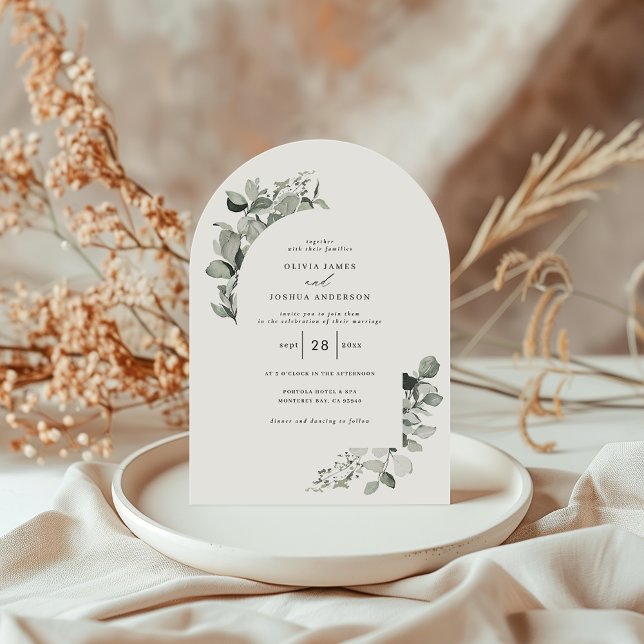 Convite Casamento elegante e botânico Eucalyptus (Criador carregado)