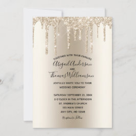 Convite Casamento Elegante e Moderno com Brilho de Champan