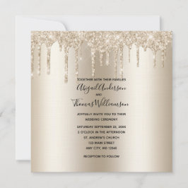 Convite Casamento Elegante e Moderno com Brilho de Champan