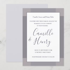 Convite Casamento elegante e moderno de cinza Lilac