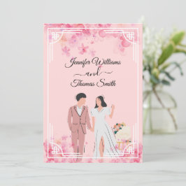 Convite casamento elegante e simples na moda de orçamento