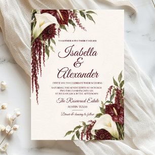 Convite Casamento Elegante em Castelo Branco e Borgonha