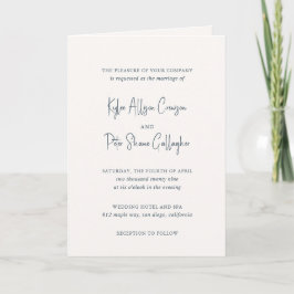 Convite Casamento Elegante Escrito à Mão em Cinza Moderno