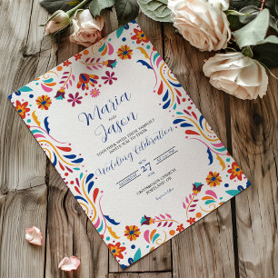 Convite Casamento Elegante Estética Floral Fiesta Mexicana