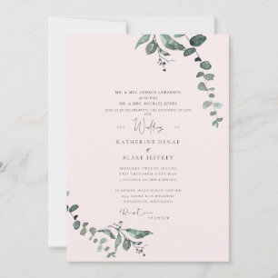Convite Casamento Elegante Eucalipto Rubor & Bondade de De