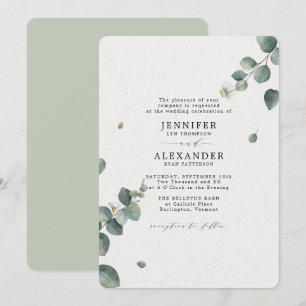 Convite Casamento Elegante Eucalyptus