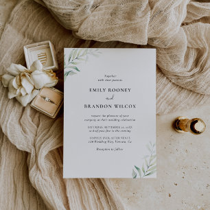 Convite Casamento Elegante Eucalyptus Greenery